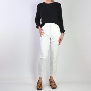 Vintage 90’s High Rise Pleated White Pants 29 Wide Leg Chinos Coldwater Creek